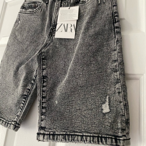 Zara Straight Washed  Denim Shorts, Size 11-12y - Picture 3 of 5